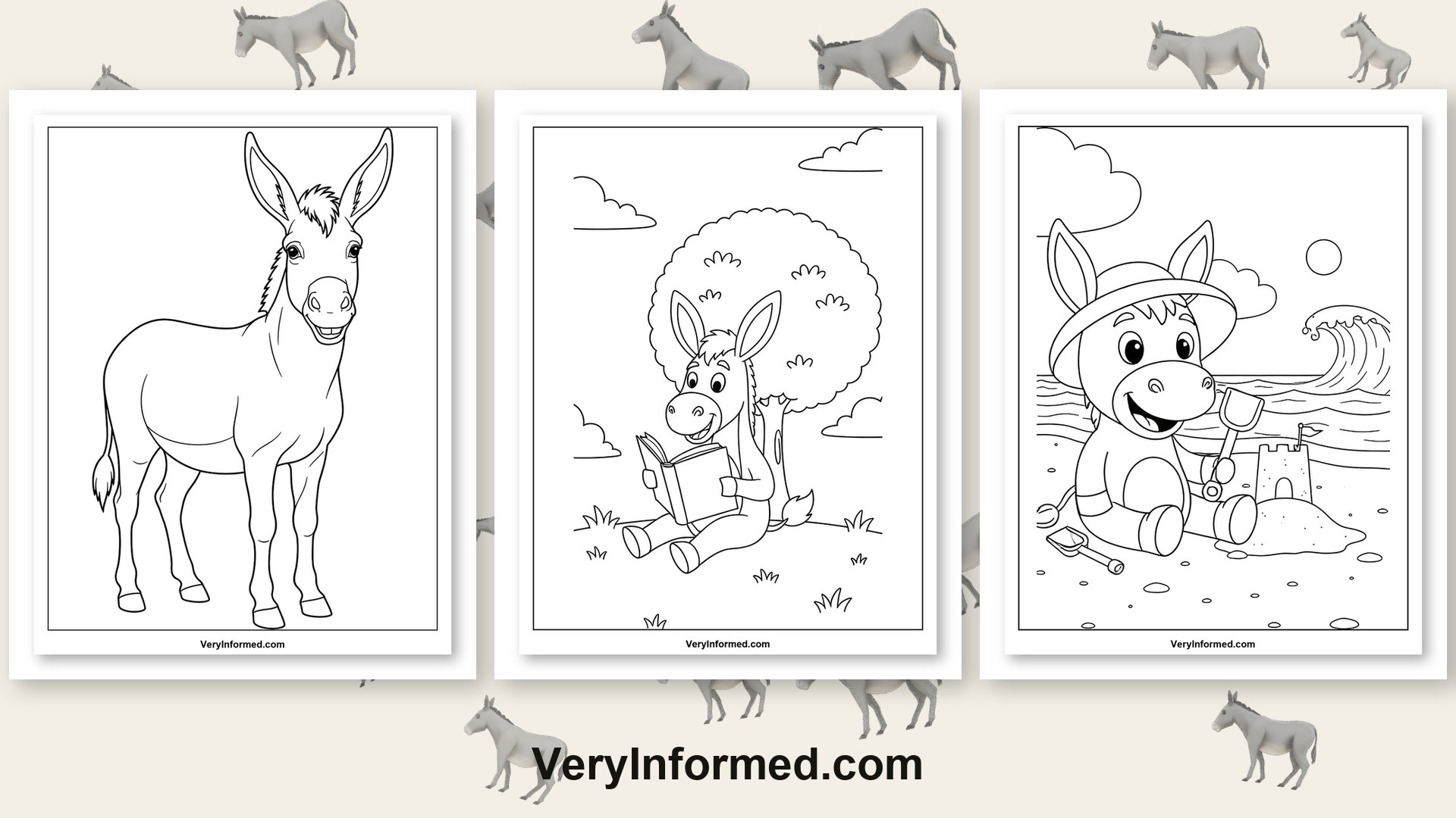 donkey coloring pages printable collection