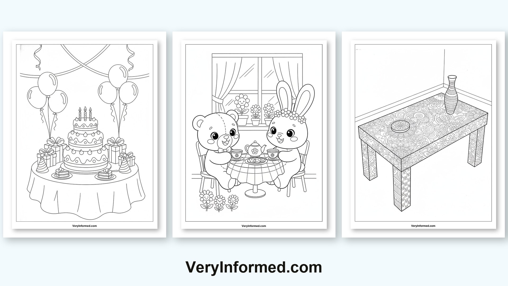 table coloring pages printable collection