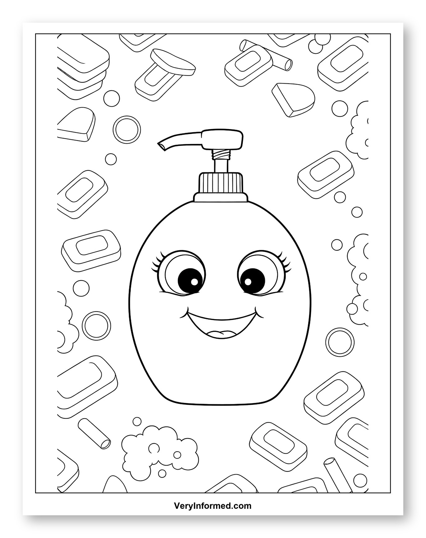 Happy Liquid Soap Bottle and Bar Soaps
